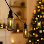 Гирлянда из лампочек Smoky Party Lights 10 м, 20 ламп, теплые белые LED, черный ПВХ, соединяемая, IP44