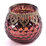 Стеклянный подсвечник стакан Abbraccio di Fiamma - Opera di Luce 8 см, красный