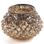 Стеклянный подсвечник стакан Bagliore Dorato - Opera di Luce 8 см