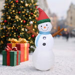 Надувная фигура Снеговик Тобиас в колпачке 120 см с подсветкой