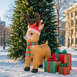 Надувная фигура Олененок Сильвестр в колпачке 120 см с подсветкой