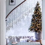 Светодиодный Занавес 1.5*2.2 м, 544 холодных белых LED ламп, прозрачный ПВХ, соединяемый, IP20