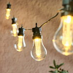 Гирлянда из лампочек Кальоре 4.5 м, 10 ламп, теплые белые LED, черный ПВХ, IP44