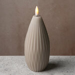 Светодиодная свеча с имитацией пламени Грацио 15 см серая, на батарейках