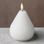 Светодиодная свеча с имитацией пламени Грацио 10 см белая, на батарейках