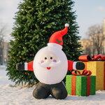 Надувная фигура Дед Мороз-колобок 1.2 м подсветка