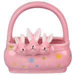 Конфетница Three Bunny 15 см розовая